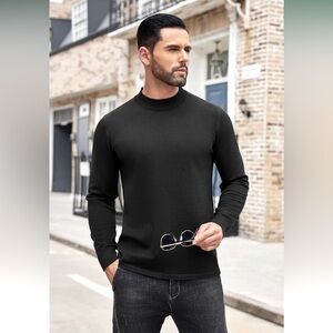 NWT COOFANDY Mock Turtleneck Long Sleeve SAW WE Lightweight Pullover Sweater